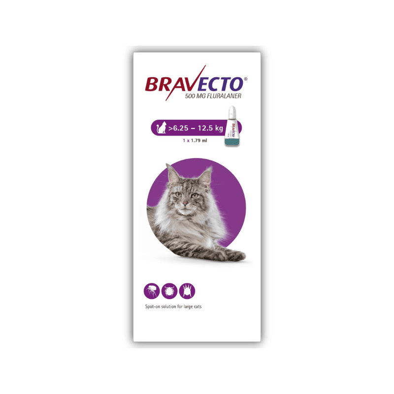 ברבקטו נגד פרעושים לחתול במשקל 6.25-12.25 ק"ג Bravecto